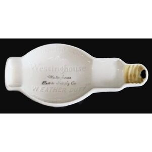 Vintage Westinghouse Mazda Lamps Lightbulb Ashtray Spoon Pipe Rest 7" Advtsg 30s